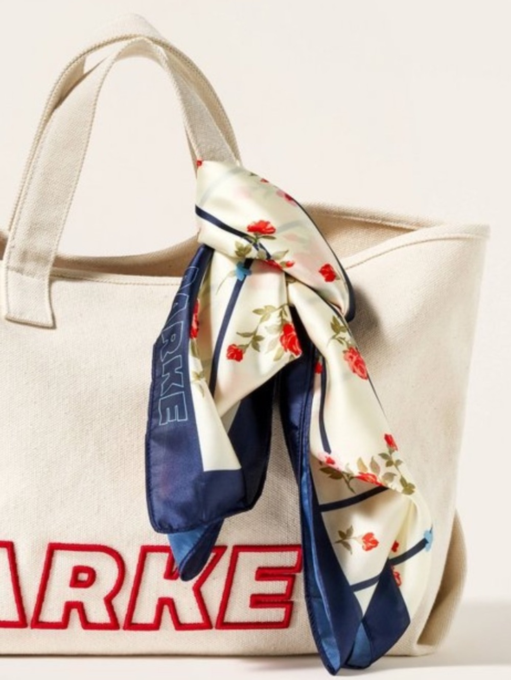 NWT Parke x Target Cream Floral Square Scarf - Picture 3 of 3
